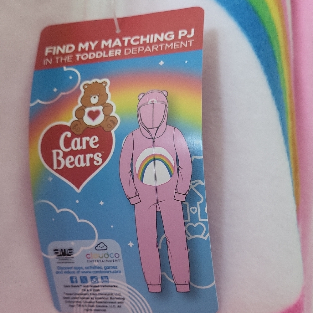 Care Bears Pink Onesie with Rainbow Design 8 (M) NWT - Picture 2 of 3